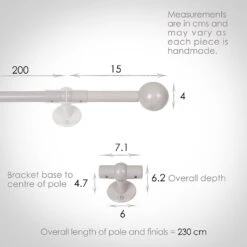 2m 16mm Cannonball Pole Pack In Clay -CURTAINS accessories Sale 815cl 13