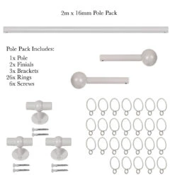 2m 16mm Cannonball Pole Pack In Clay -CURTAINS accessories Sale 815cl 20