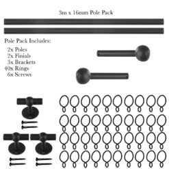 3m 16mm Cannonball Pole Pack In Beeswax -CURTAINS accessories Sale 816bw 20