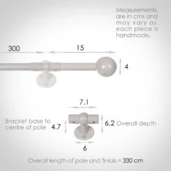 3m 16mm Cannonball Pole Pack In Clay -CURTAINS accessories Sale 816cl 13