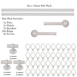 3m 16mm Cannonball Pole Pack In Clay -CURTAINS accessories Sale 816cl 20