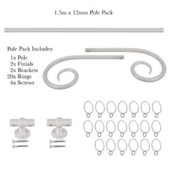 1.5m 12mm Crook Pack In Clay -CURTAINS accessories Sale 826cl 20