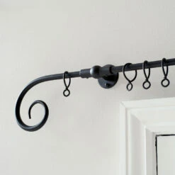 1.5m 12mm Crook Pack In Matt Black -CURTAINS accessories Sale 826mb 12