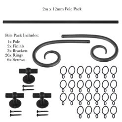 2m 12mm Crook Pack In Beeswax -CURTAINS accessories Sale 827bw 20