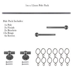 1m 12mm Cannonball Pack In Polished -CURTAINS accessories Sale 829po 20