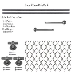 3m 12mm Cannonball Pack In Polished -CURTAINS accessories Sale 832po 20