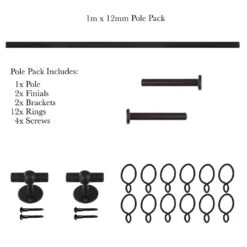 1m 12mm Button Pack In Matt Black 8 1m 12mm Button Pack In Matt Black -CURTAINS accessories Sale 834mb 20