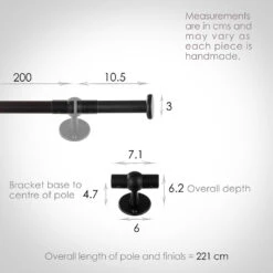 2m 16mm Button Pack In Matt Black -CURTAINS accessories Sale 848mb 13