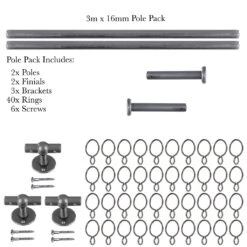 3m 16mm Button Pack In Polished -CURTAINS accessories Sale 849po 20