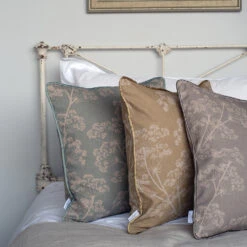 Cushion Cover In Duck Egg Cow Parsley, Contrasting Piping -CURTAINS accessories Sale SCCPDEAQ 30