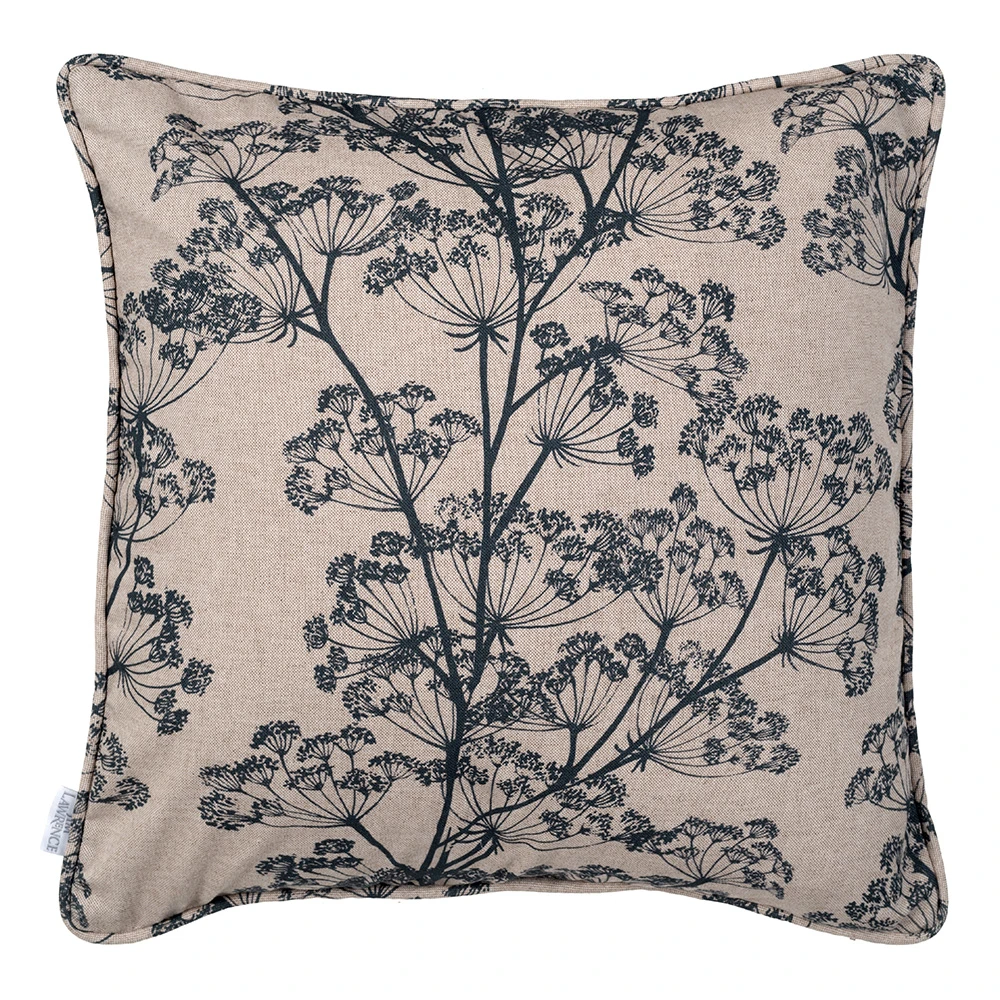 Cushion Cover In Reversed Indigo Cow Parsley 1 Cushion Cover In Reversed Indigo Cow Parsley