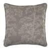 Cushion Cover In Soft Grey Cow Parsley Contrast Piping