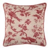 Cushion Cover In Red Printed Isabelle Contrast Piping