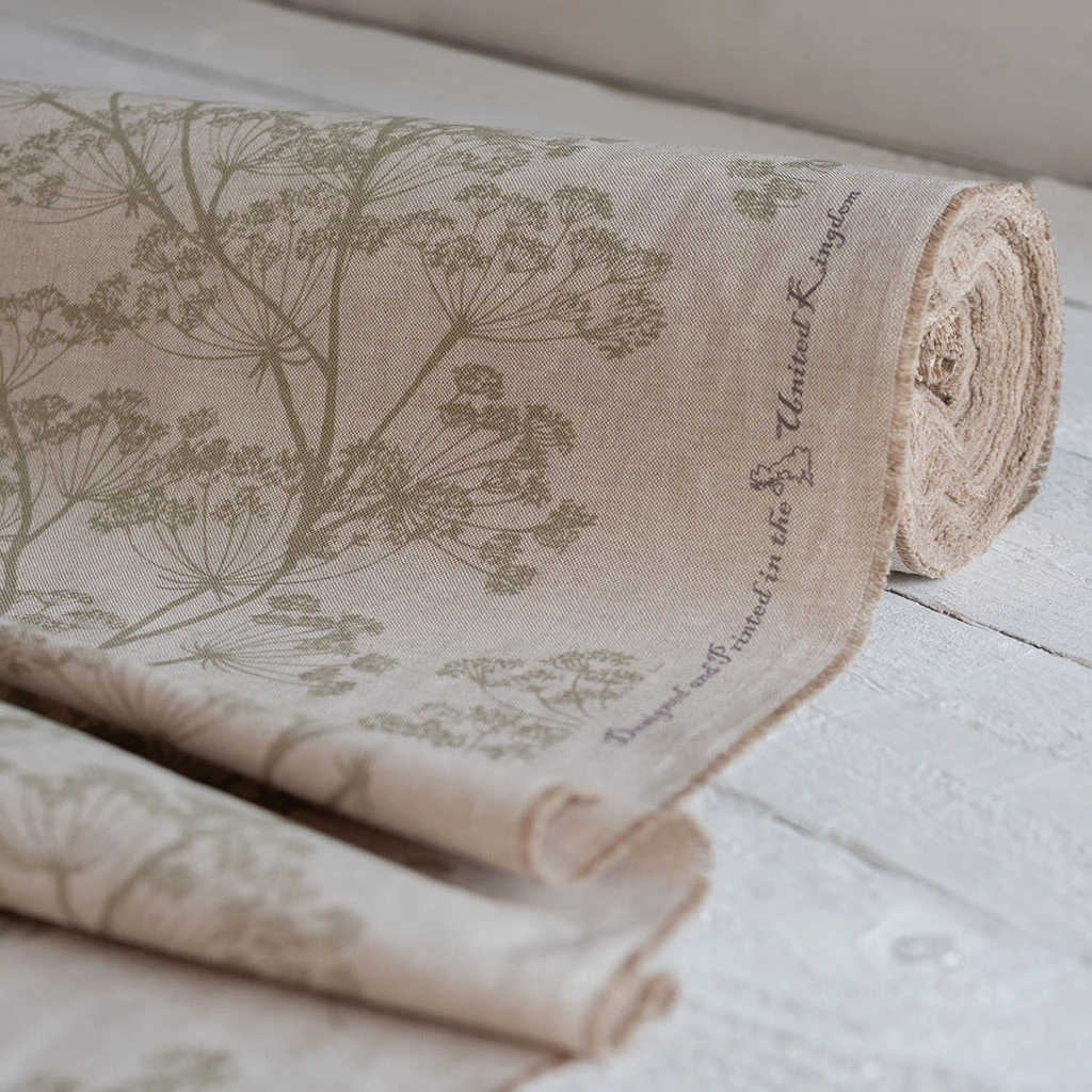 Cow Parsley Fabric In Reversed Soft Green 2 Cow Parsley Fabric In Reversed Soft Green - Image 2