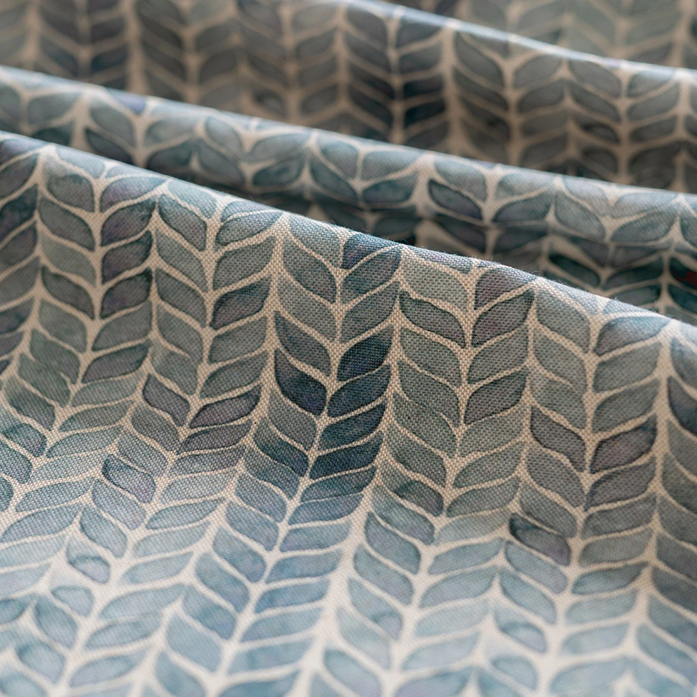 Watercolour Leaf Fabric In Indigo 2 Watercolour Leaf Fabric In Indigo - Image 2