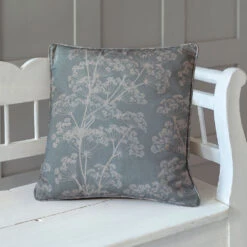 Cushion Cover In Duck Egg Cow Parsley -CURTAINS accessories Sale sccpde 12