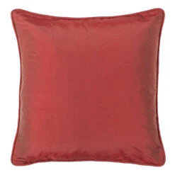 Cushion Cover In Antique Red Plain Silk