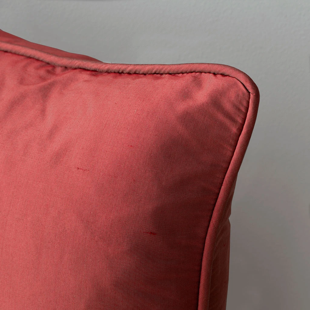 Cushion Cover In Antique Red Plain Silk 2 Cushion Cover In Antique Red Plain Silk - Image 2