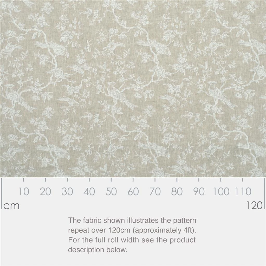 Isabelle Printed Linen Fabric In White 2 Isabelle Printed Linen Fabric In White - Image 2